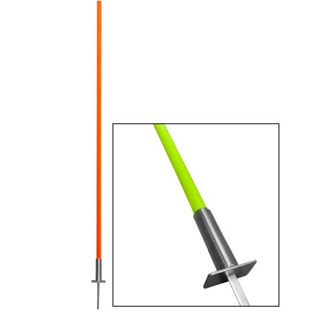 Baston De Slalom - 1.50mts  ---importado -- - Fluo - Punta De Estaca